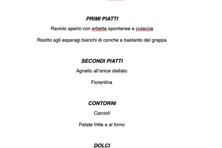 Menu Pasqua 2026